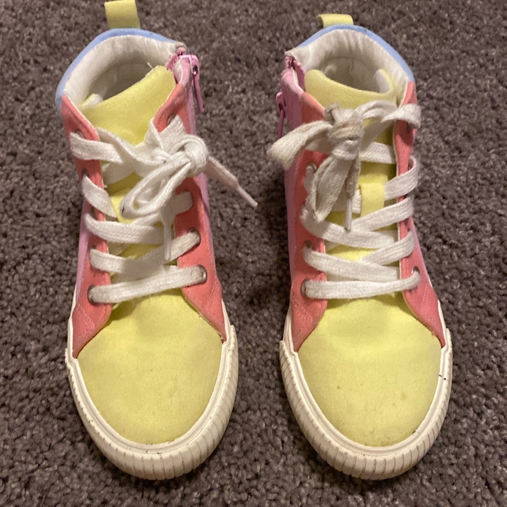 Cat and Jack size 12 rainbow high tops